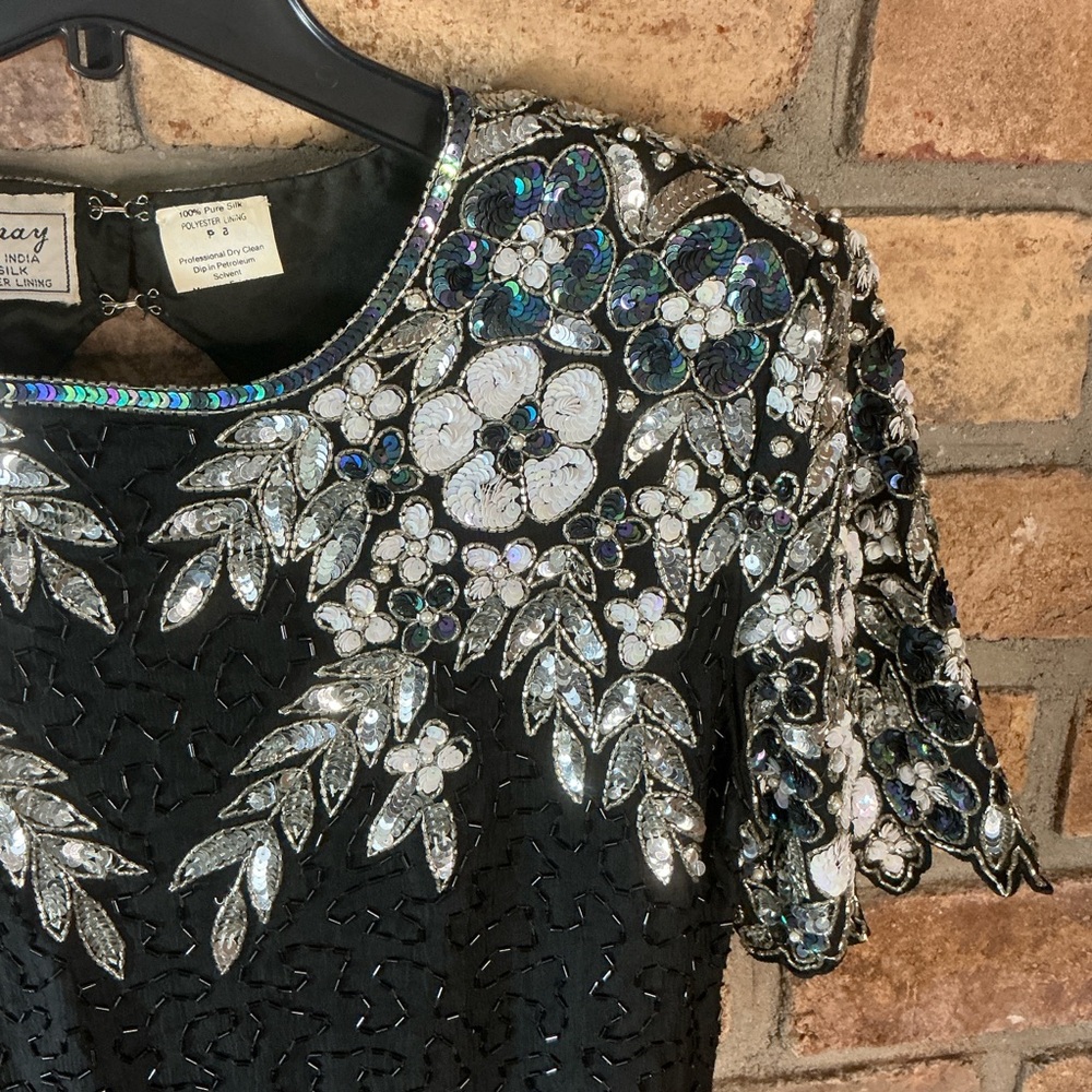 STENAY Vintage Beaded Silk Cocktail Dress - Picture 6 of 15